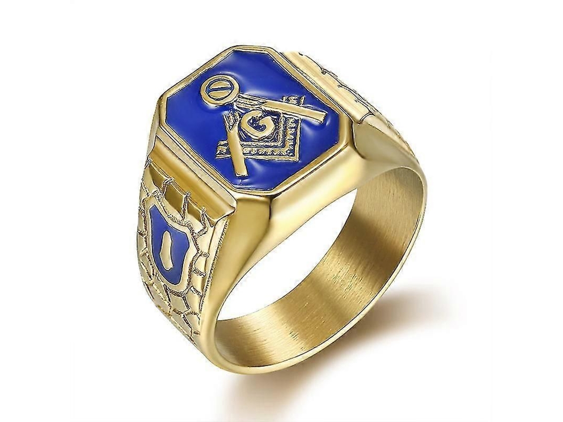 Anel masculino em aço inoxidável, clássico, vintage, dourado, hip hop, punk, unissex