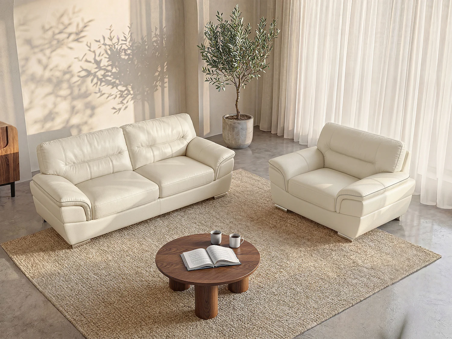 Conjunto Sofá E Poltrona Thibault