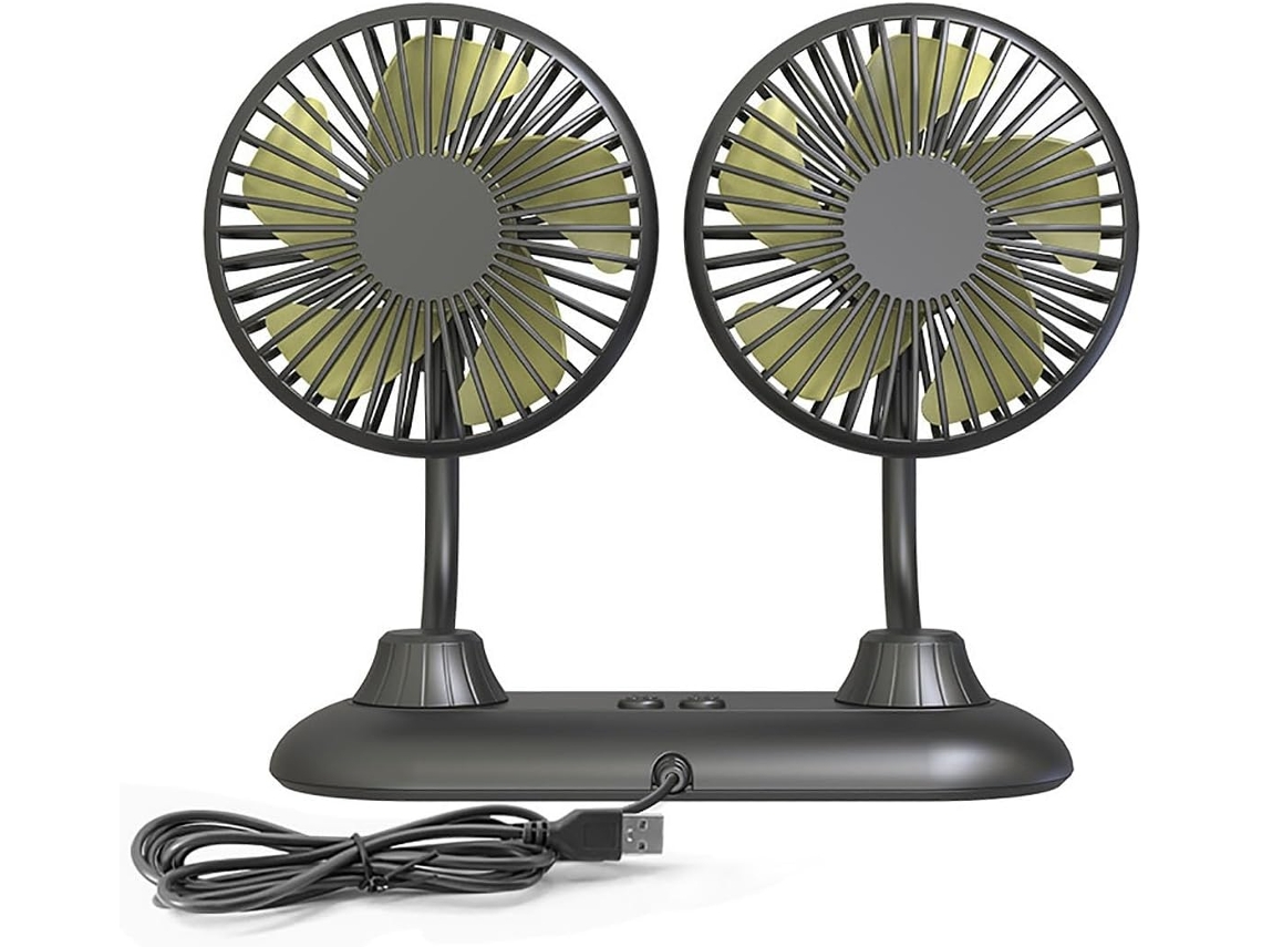 Ventilador Usb Duplo Para Carro Com Haste Flexível Ajustável Uso Em Escritório