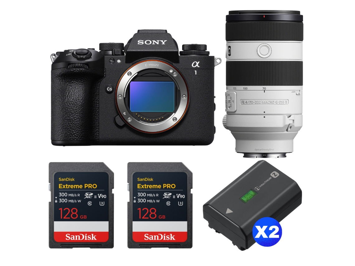 Alpha 1 Ii + Fe 70 200mm F/4 Macro G Oss Ii + 2 Sandisk 128gb Extreme Pro Uhs ii Sdxc + 2 Sony Np fz100 + Ebook Pricedirect SONY