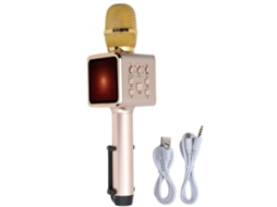 Microfone Sem Fio Bluetooth com Alto falante e Luzes Led Portátil Mali