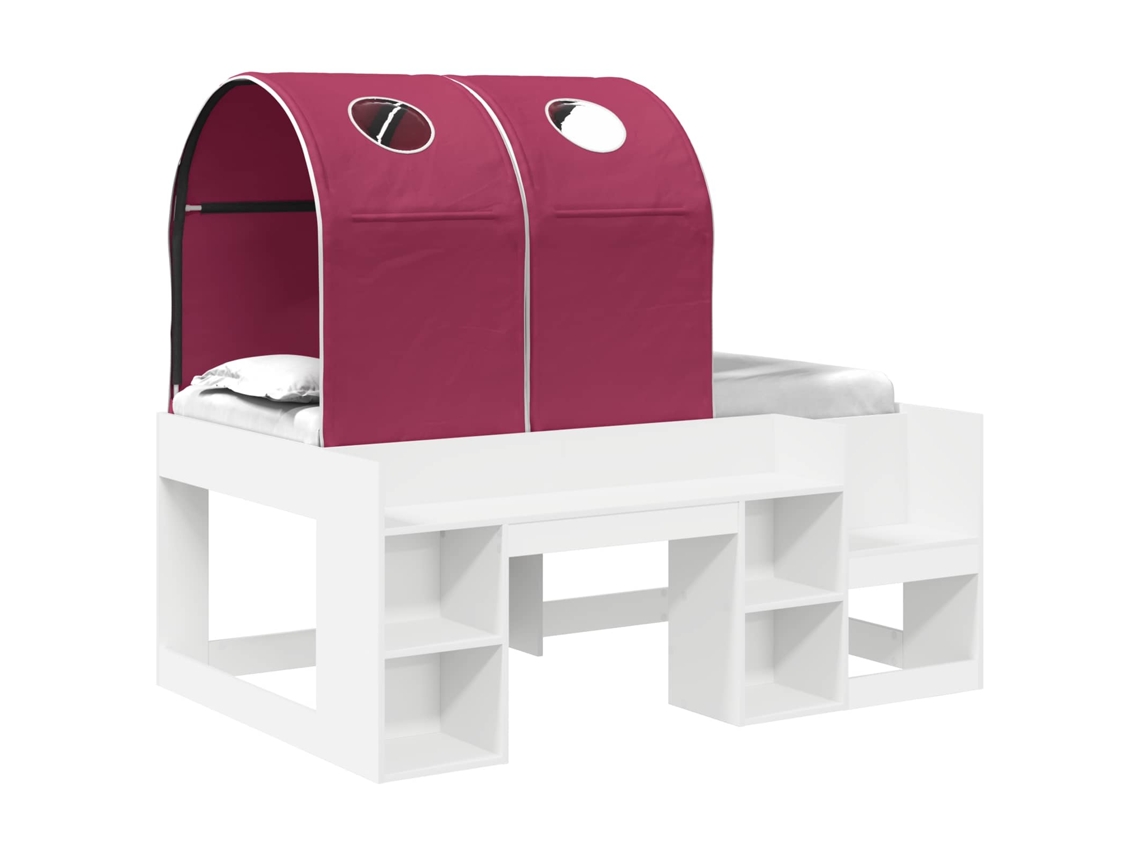 Cama com Túnel 4 Pcs MAISON EXCLUSIVE Branco e Vermelho Madeira