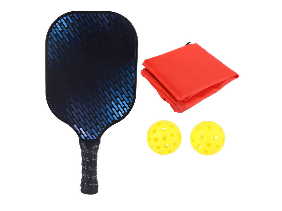 Set De Paletas De Pickleball De Carbono Liviano Com 2 Bolas E Bolsa Preto Azul