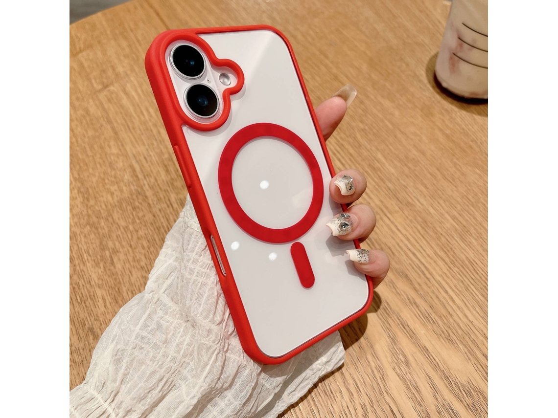 Capa Rígida Magnética De Silicone Acrílico Para Iphone 17 Pro, Vermelha, Fabricada Na China.