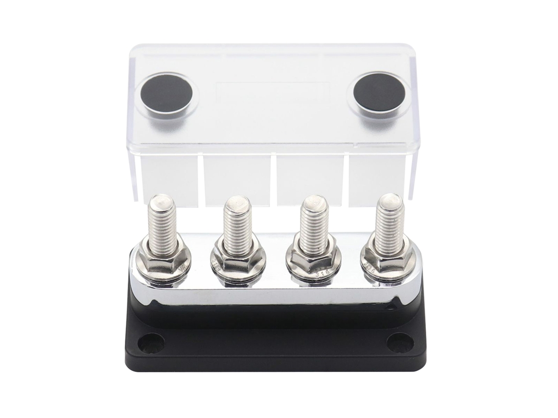 600a Power Distribution Block 4 X 3/8 Posts 48v Dc Busbar Box