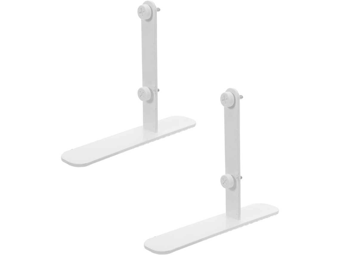 Conjunto Com 2 Suportes De Prateleira Em Metal Branco Em Formato De T Para Uso Em Painéis Perfurados De Escritório.