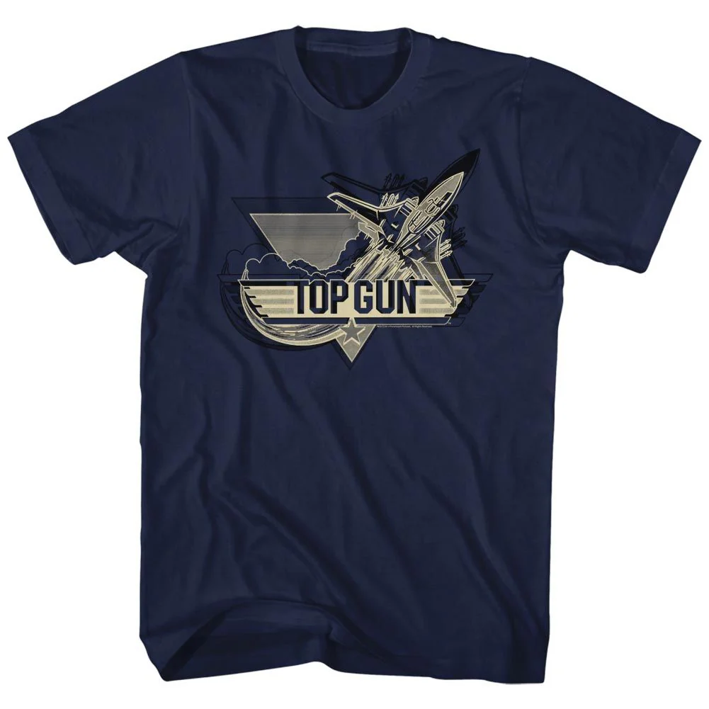 Unisex Adult T-shirt Rockinstone Top Gun Movie Plane Navy Sizexl