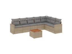 Garden Sofa Set, Garden Sofa Sets Vidaxl Bege Rattan / Vime (n/a)
