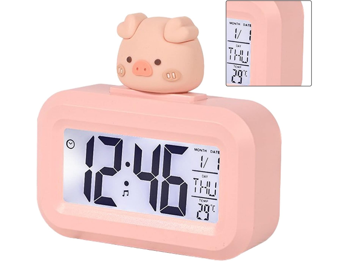 Despertador Eletrônico JIAPEI fofo em formato de olho, mini, com visor nítido para meninas, rosa