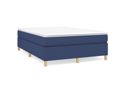 Box Spring Bed Frame, Box Spring Bed Frames Vidaxl Azul Tecido (140 X 190 Cm)
