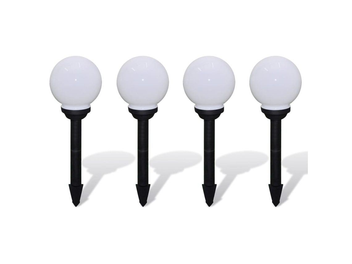 Conjunto 4 Iluminação exterior VIDAXL White Plastic