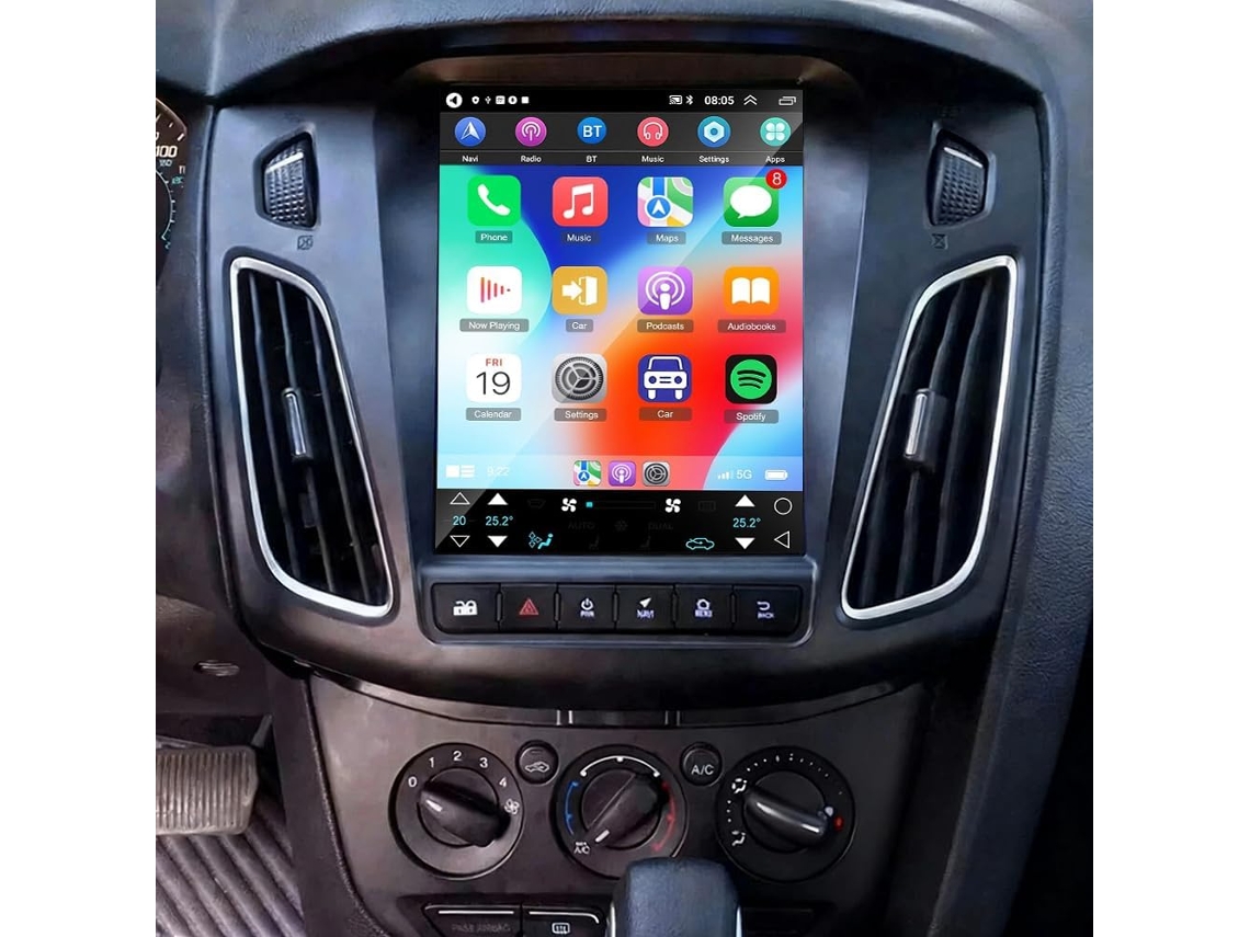 Rádio Double Din 4+64g Para Ford Focus 2012-2018, Com Tela Sensível Ao Toque De 9, 7 Polegadas, Android 14