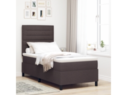 Cama Box Spring Com Colchão Castanho 90x200 Cm Tecido
