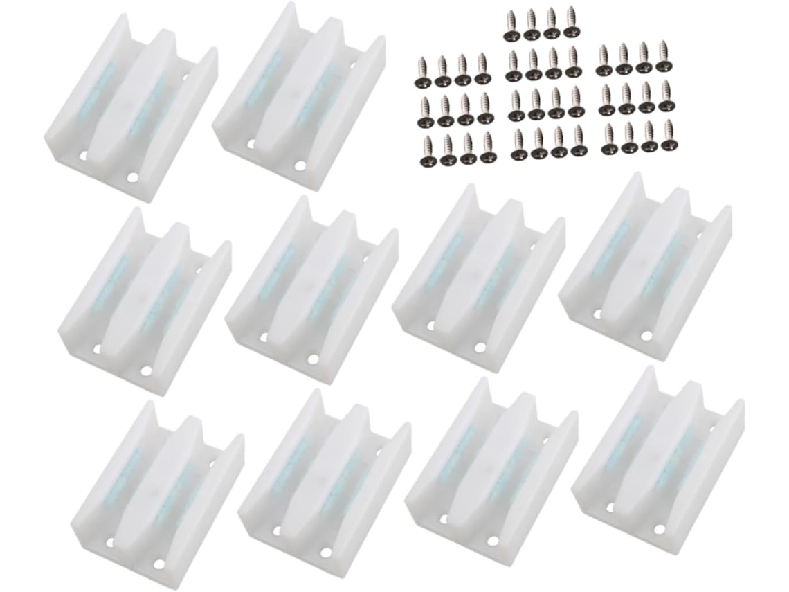 Portas De Chuveiro E Guias Deslizantes Sewacc, Design Em Vidro, 10 Peças, Plástico Branco, Antiderrapantes, Para