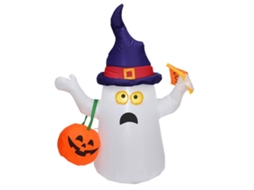 Abóbora inflável 1,5m halloween com fantasma e voltagem 110-240v LAXISCREED