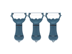 Conjunto de 3 peeliners e raladores de aço inox, azul escuro