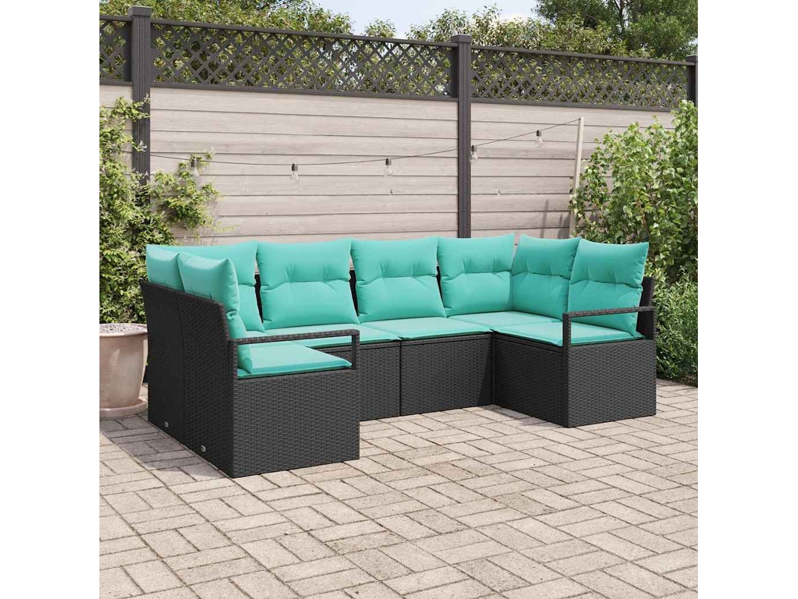 Vidaxl Conjunto De Sofás 6 Unid. Preto