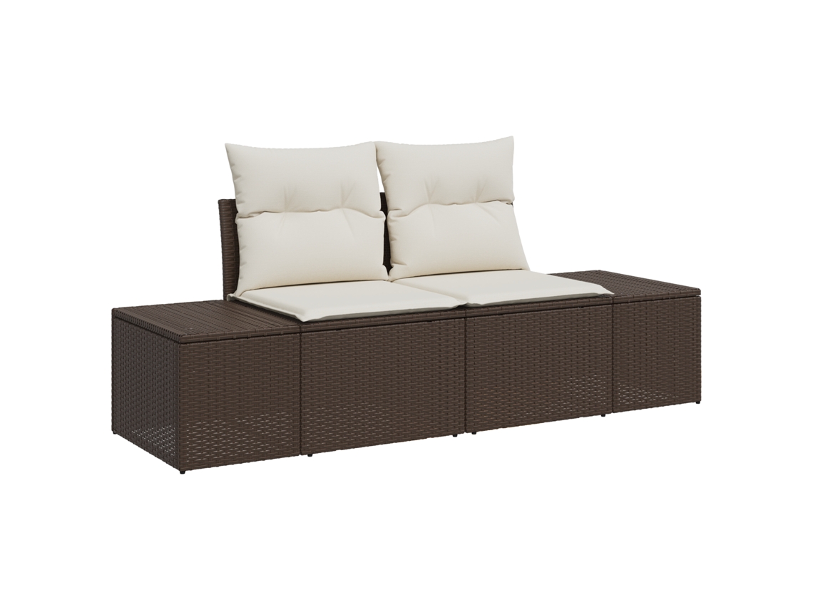 Conjunto 1 Sofá Exterior Vidaxl Castanho Vime Pe (184 X 62 X 69 Cm)