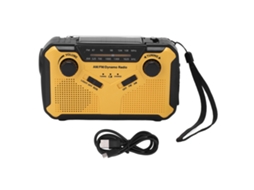 Rádio multifuncional AQUAFORGE AM/FM SOS, 4 fontes, brilho ajustável, ao ar livre, amarelo