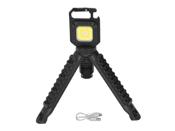 Lanterna Cob Pequena Recarregável Portátil com Suporte Triangular para Pesca e Acampamento