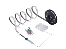 Fita Led Flexível, Dc 5 V, 5050, Funcionamento A Bateria, Comando Remoto, Rgb Multicolor, Aplicação Doméstica Versátil Em Diferentes Espaços
