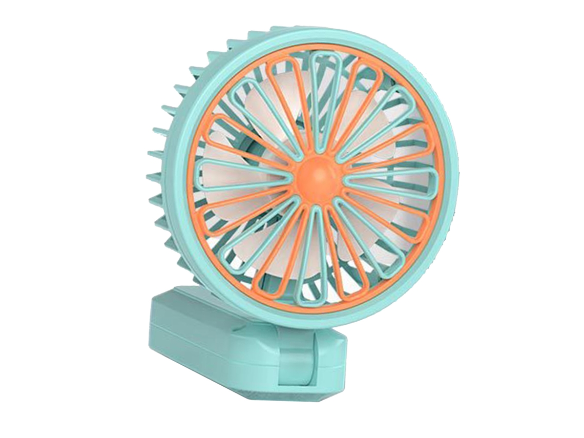 Business ventilador Portátil de Mão Mini Abs 2 Velocidades Usb Recarregável Silencioso Plegável com Luz Noturna Azul