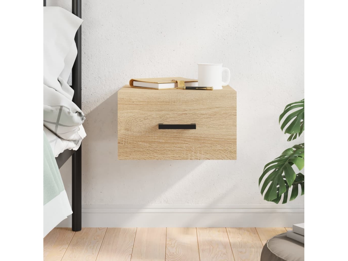 Wall-mounted Bedside Cabinet, Wall-mounted Bedside Cabinets Vidaxl Marrom Madeira Processada (n/a)