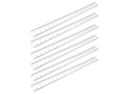 Conjunto De 6 Réguas De Plástico Transparente, 50 Cm, Resistentes Ao