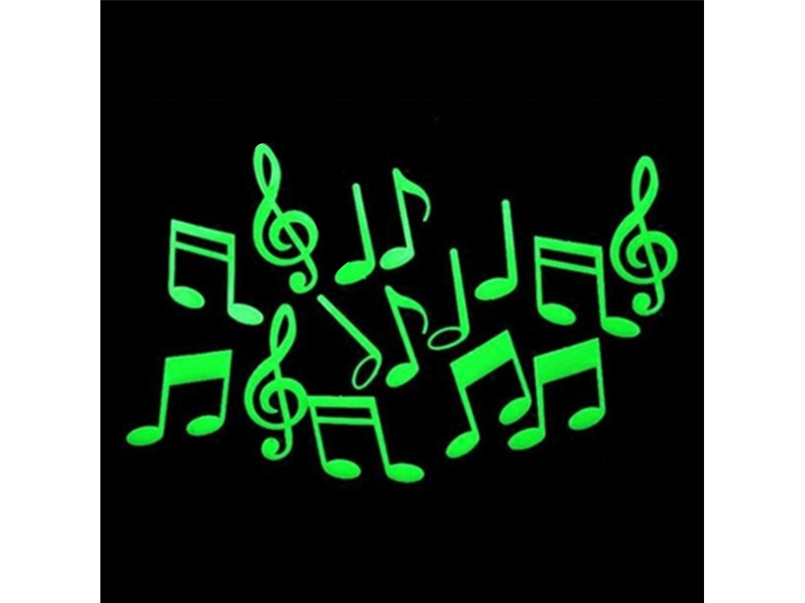 Laxiscreed Pack De 15 Adesivos Luminosos De Notas Musicais Para Quarto Infantil E Decoração