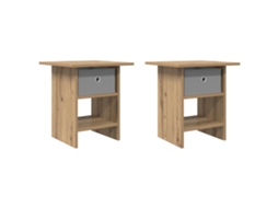 Conjunto 2 Mesa Moderna Vidaxl Castanho Derivados De Madeira (41 X 40 X 45 Cm)