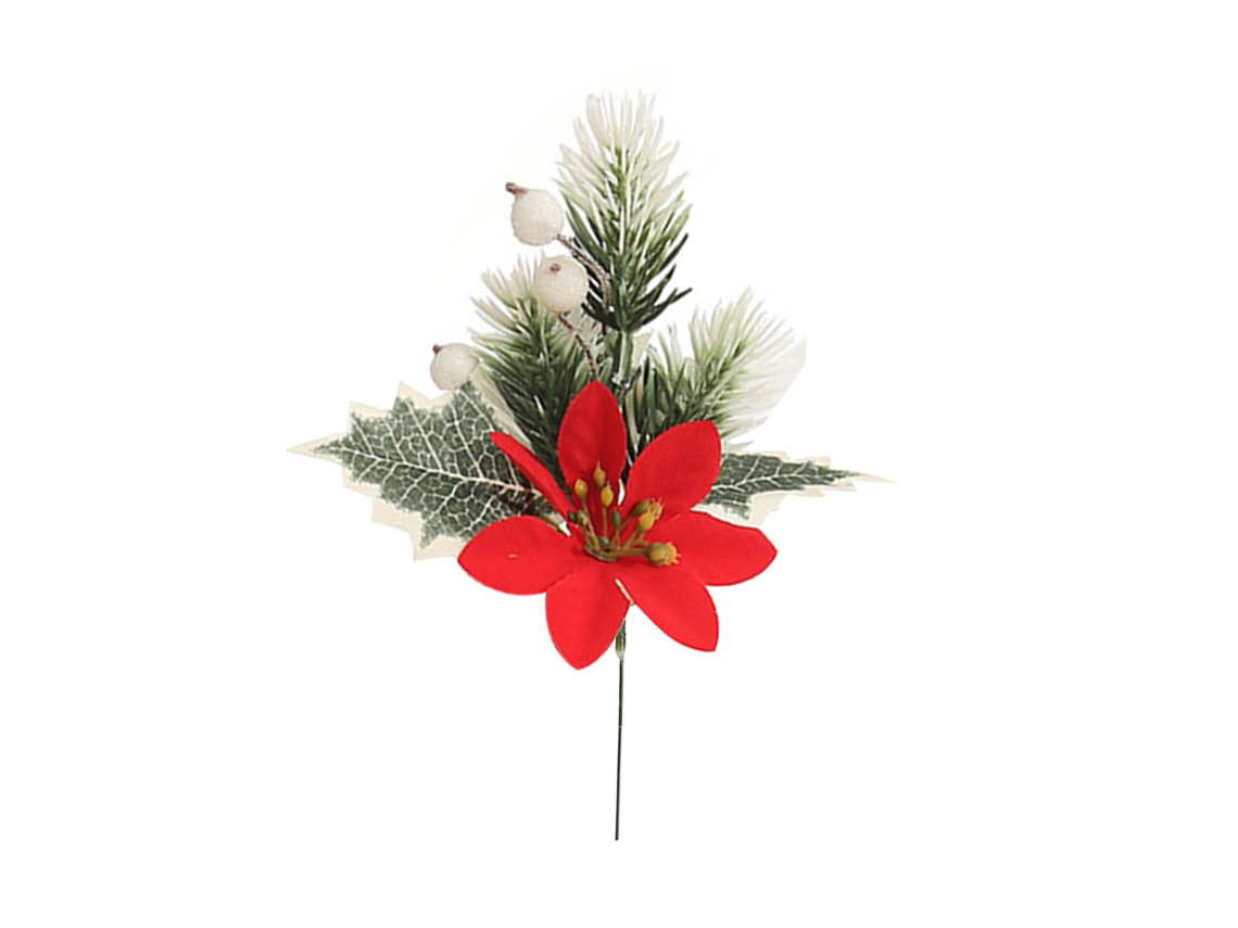 Laxiscreed Conjunto De Acessórios De Decoração De Natal Com Flores E Frutas Em Plástico
