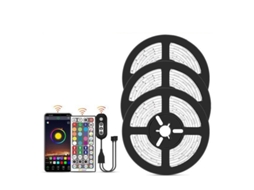Lurelia Fita Led Rgb 30 M, Smd 5050, 18 Luzes, 44 Botões, 12 V, 84 W, Bluetooth, App, Comando Remoto, Sincronização Musical