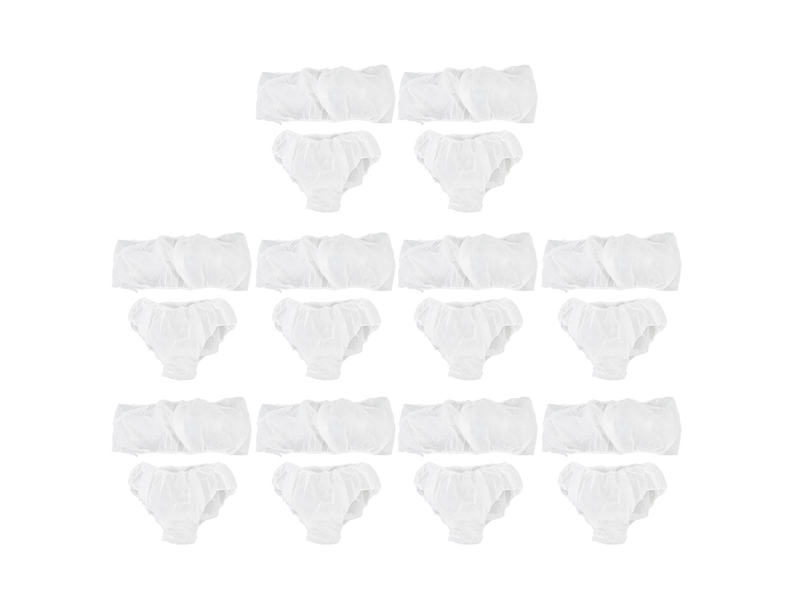 10 Conjuntos De Sutiãs E Calcinhas Descartáveis Para Spa E Salão - Branco - Confortáveis E Transpiraveis