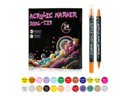 Conjunto De Marcadores Gráficos De Ponta Dupla, Caneta De Desenho Portátil Multifuncional Para Estudantes E Crianças. Olysi Shop