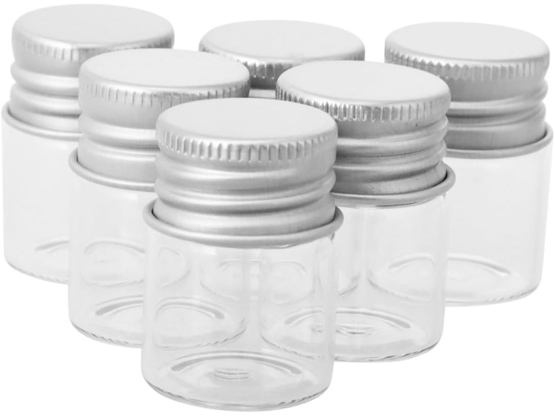 Conjunto De 20 Frascos De Vidro Borossilicato Com Tampas De Alumínio Transparente, Mini Potes Para D Gokoco