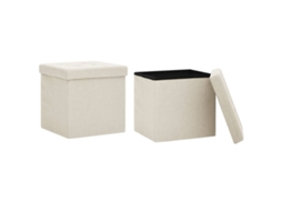 Storage Stool, Storage Stools Vidaxl Branco Tecido (n/a)