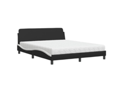 Bed, Beds Vidaxl Preto Couro Artificial (160 X 200 Cm)