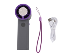 Ventilador Portátil De Mão De Alta Velocidade Com Bateria 3600mah Para Ar Livre Cinza Roxo