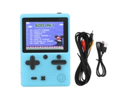 Primerox console de Jogos Portátil Retrô Mini com Tela Colorida 3 Polegadas Rechargeável para Crianças Azul