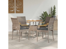 Vidaxl Cadeiras De Jardim Com Almofada 4 Pcs Cinza E Cinza Escuro