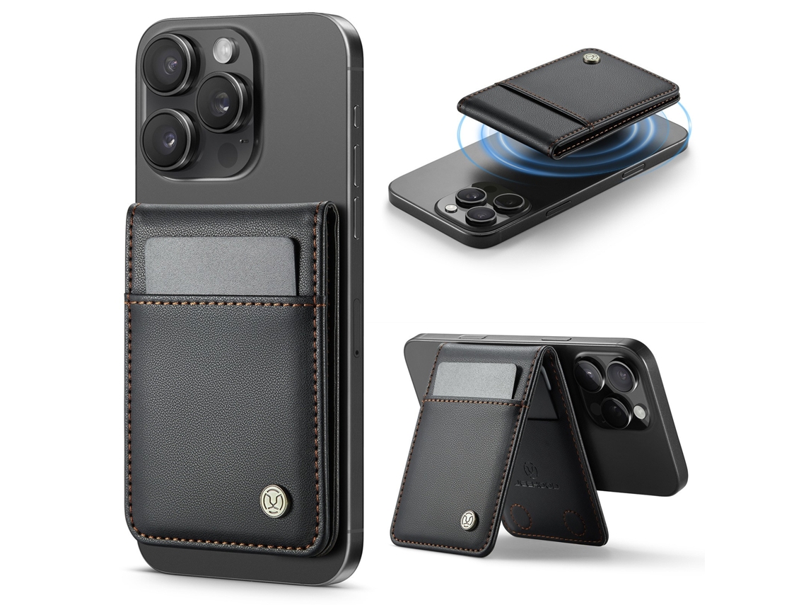 Capa Para Iphone 17/16/15/14/13 Com Suporte Para Cartão Magsafe, J06 Preta