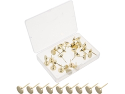 Conjunto De 50 Tachinhas Metal Com Cabeça Chata Em Liga Zinco Dourado Para Fotos E Mapas, Caixa Reutilizável Ideal Para