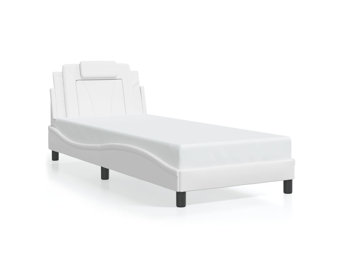 Bed Frame, Bed Frames Vidaxl Branco Couro Artificial (80 X 200 Cm)