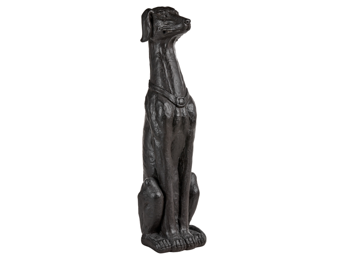Estátua Para Jardim Chart Cão Cinzento Grafite