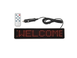 Painel Led para Carro Programável com Controle Remoto Publicitário Letras Vermelhas Dc5‑12v Z741r