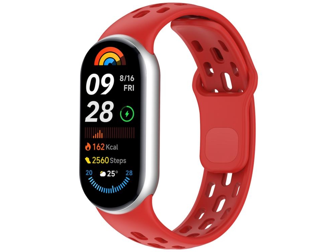 Bracelete para Xiaomi Smart Band 10/9/8 em TPU respirável com furos em formato de colmeia vermelha XIAOMOYU