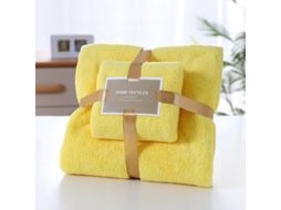Conjunto De 2 Toalhas De Banho Em Veludo Coral, Macias, Absorventes E De Secagem Rápida ideal Para Uso Diário Amarelo Hexinyigjly