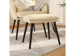 Vidaxl Apoio De Pés 45x29,5x35 Cm Tecido Cor Creme