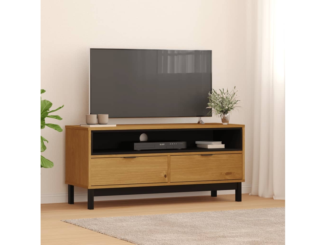 Vidaxl Móvel De Tv Flam 110x40x50 Cm Madeira De Pinho Maciça