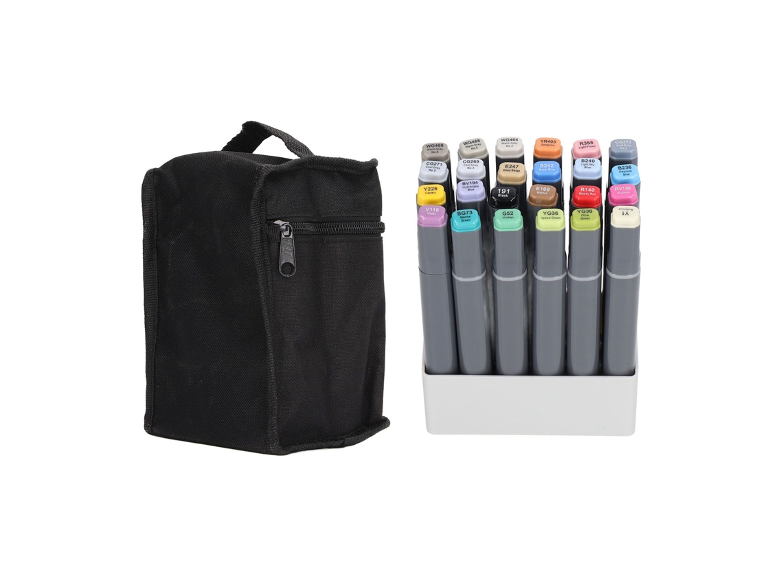 Conjunto de 24 Canetas para Grafite, Seguras, Atóxicas, de Ponta Dupla, 24 Cores, com Tinta À Base de Água para Madeira, Vidro e Cerâmica AQUAFORGE